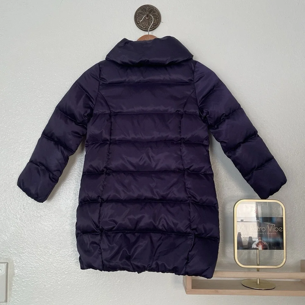 United Colors Of Benetton Plum‎ Purple Snap Up Puffer Jacket Girls Size 130 7-8y